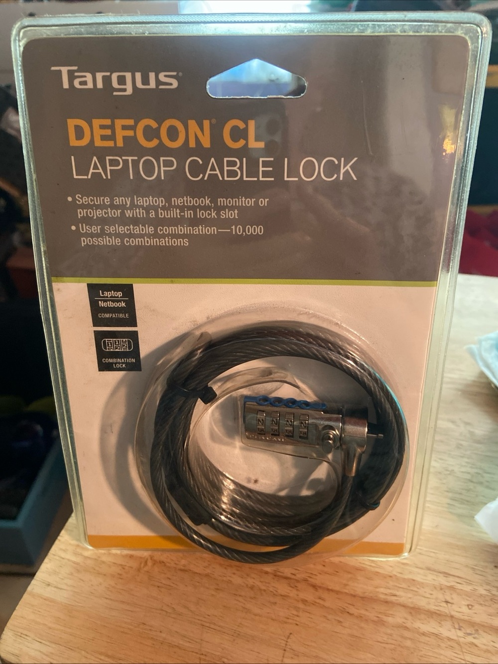 Targus DEFCON CL Laptop Cable Combination Lock 6.5ft PA410U-